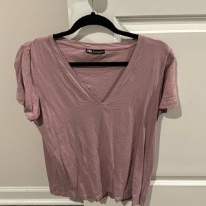 Basic Zara Purple V neck